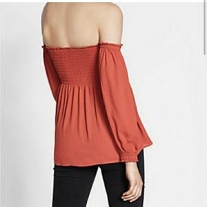 Express Orange off the shoulder long sleeve XS